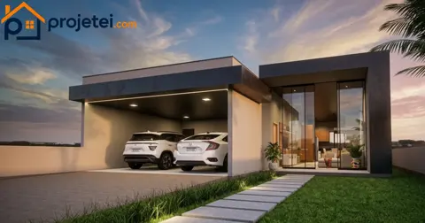 Fachada do projeto CASTRO — render 3D pronto para construção pela projetei.com